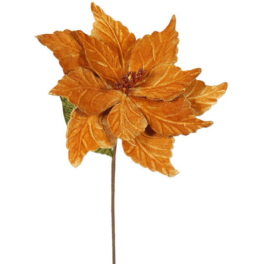 Vickerman 22" Copper Poinsettia Artificial Christmas Flower 6 per Bag