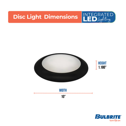 Bulbrite 773278 25-Watt LED 10" Disc, 3000K, 2000 Lumens, Black Finish