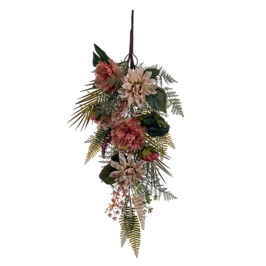 Vickerman 31" Coral Artificial Peony Dahlia Swag 2 per bag.
