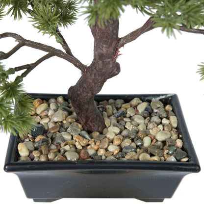 Vickerman 12" Artificial Potted Pine Bonsai Tree.