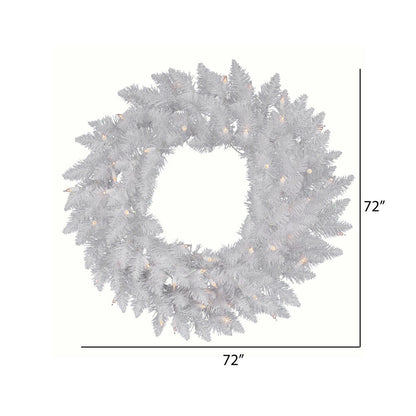 Vickerman 72" Sparkle White Spruce Artificial Christmas Wreath Pure White LED Lights