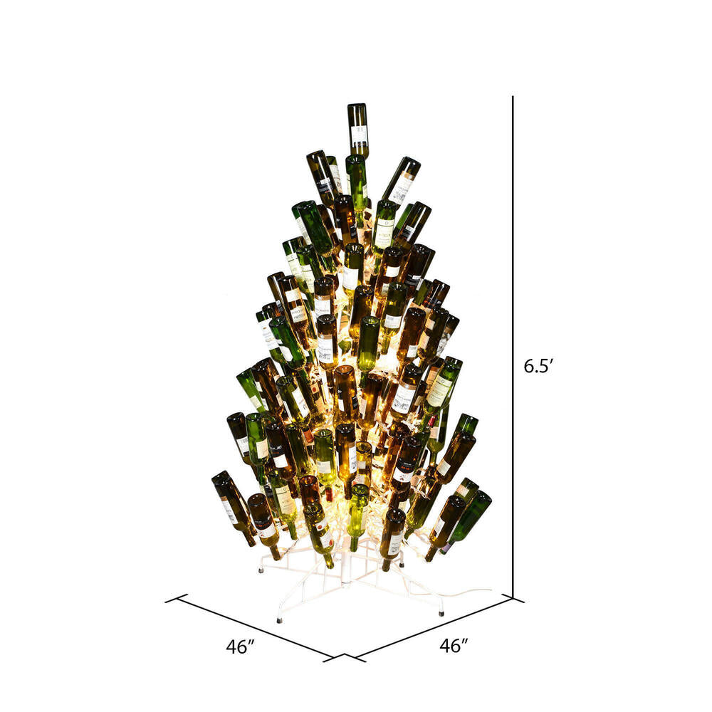 Vickerman 6.5' x 46" Artificial White Wine Bottle DuraL 600CL.  Holds 121 bottles.