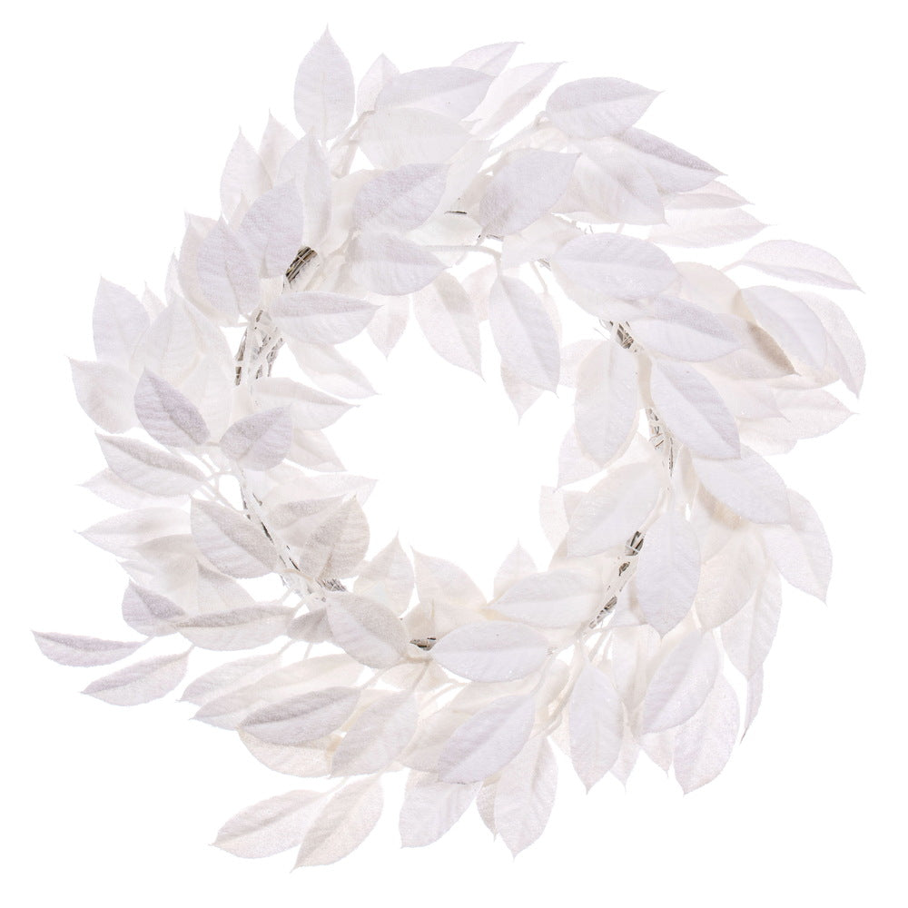 Vickerman 24" White Artificial Gardenia Snowy Wreath.