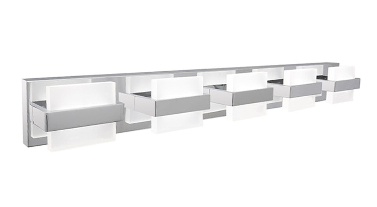 ASD Lighting LED Vanity 5-light 28W 120V CCT Selectable 2700/3000/4000/5000/6000K Dimmable Chrome ETL