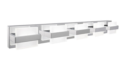 ASD Lighting LED Vanity 5-light 28W 120V CCT Selectable 2700/3000/4000/5000/6000K Dimmable Chrome ETL