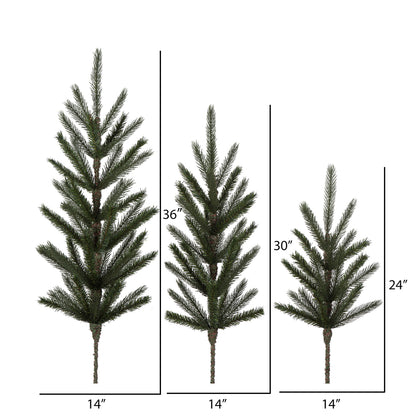 Vickerman 24"/30"/36"Deluxe Artificial Spruce Tops - PE/PVC Style - Green