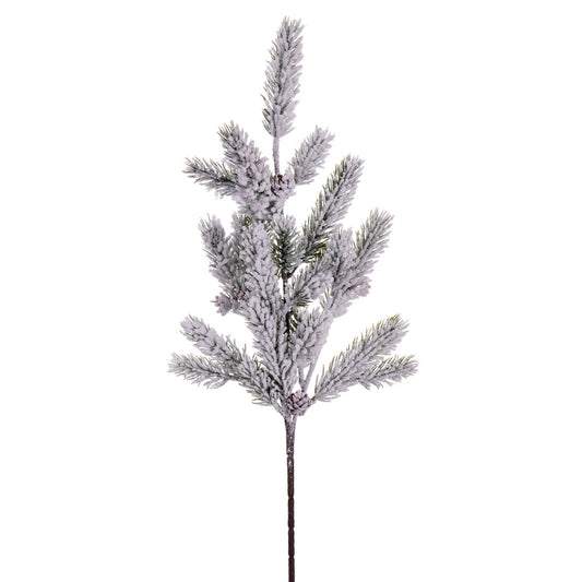 Vickerman 19.5" Snowy Glitter Aritificial Pinecone Fir Spray 4 per bag.