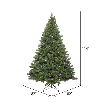 Vickerman 9' Oregon Fir Artificial Christmas Tree Wide Angle Single Mold Multi-Colored LED Lights