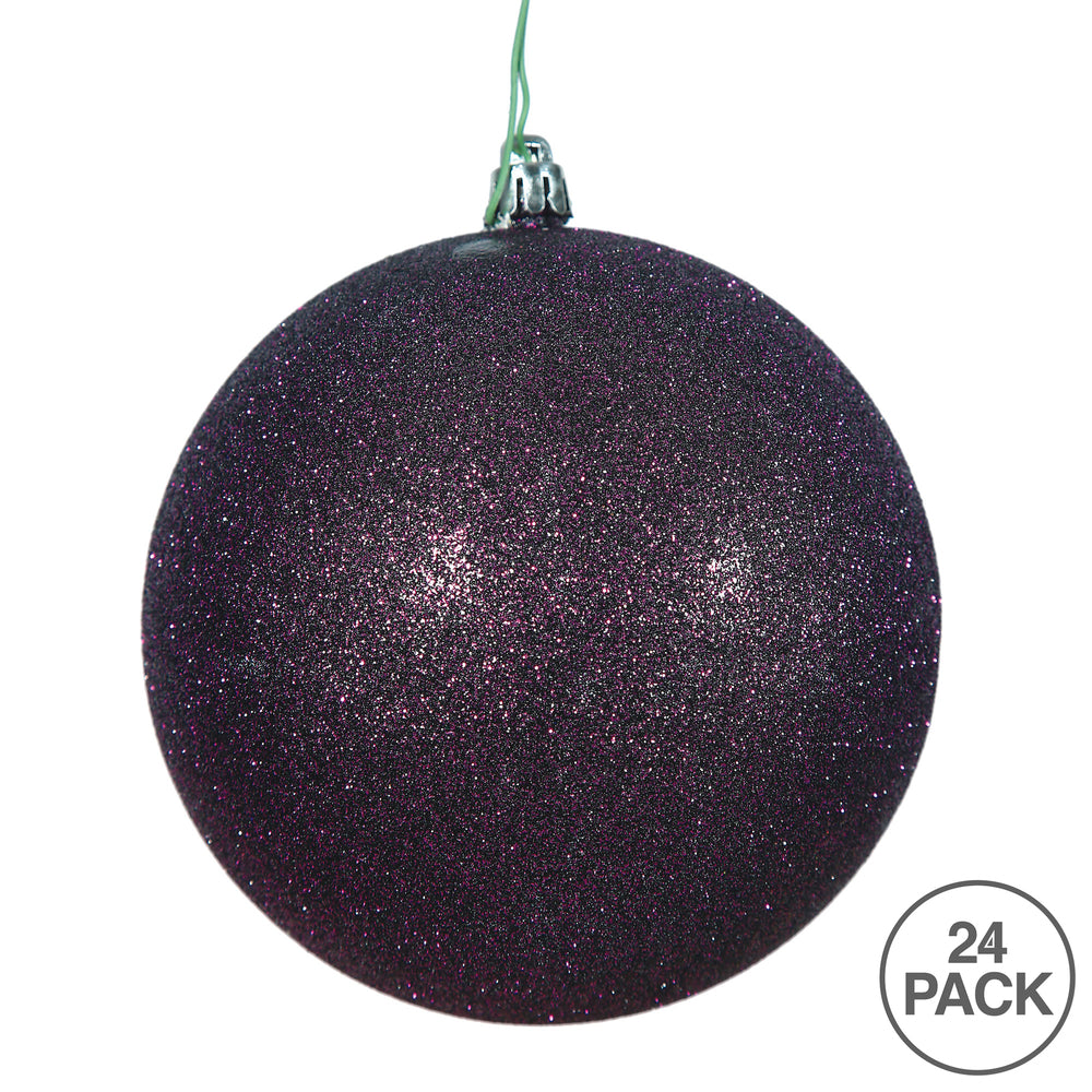 Vickerman 2.4" Plum Glitter Ball Ornament 24/Bag