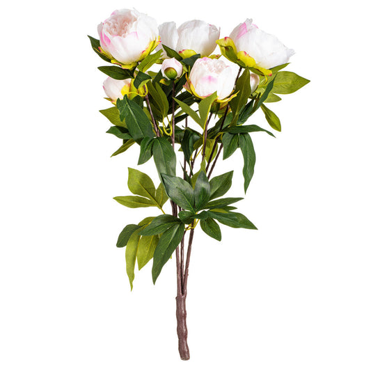 Vickerman 23" Artificial Cream and Pink Peony Bush.