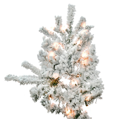 Vickerman 6.5' Flocked Sierra Fir Artificial Christmas Tree Clear Dura-Lit lights