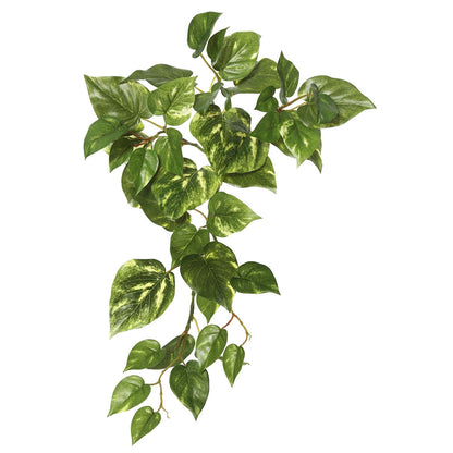 Vickerman 18" Artificial Green Pothos Hanging Bush 3/pk