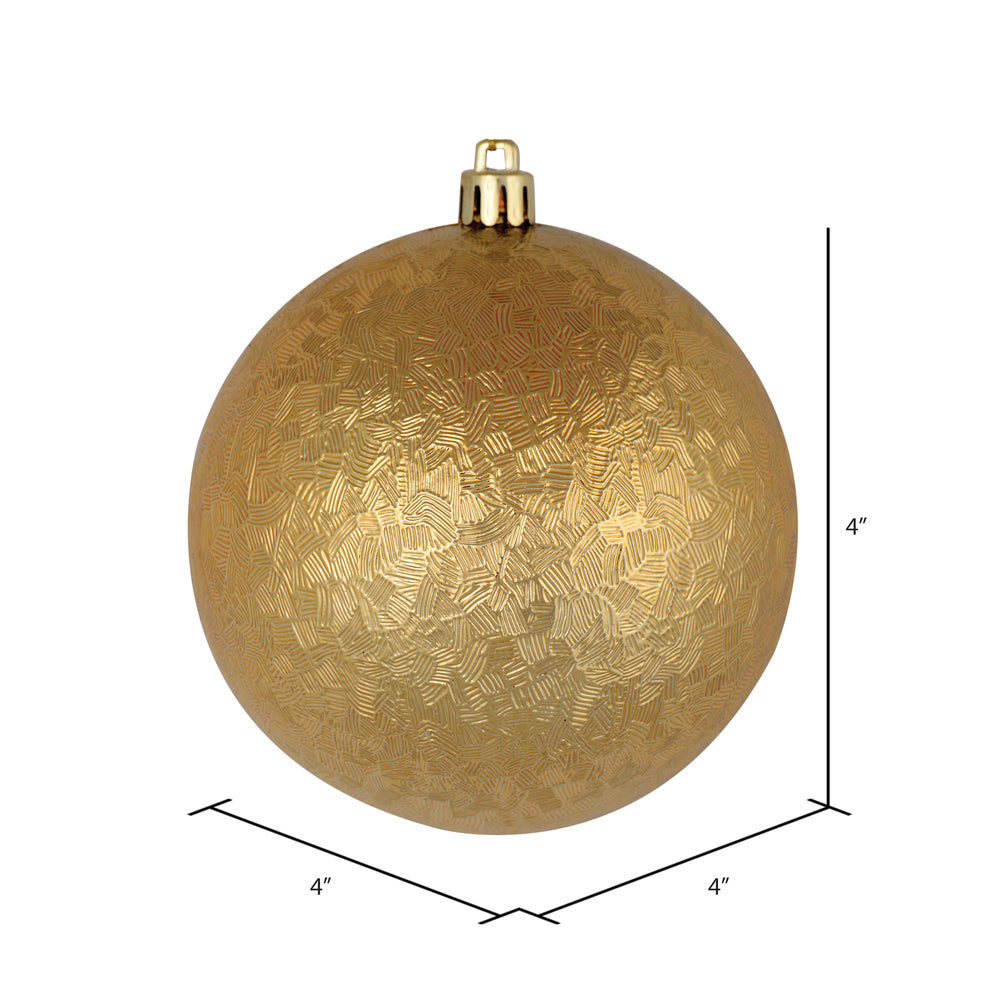 Vickerman 4" Copper Gold Brushed Ball Ornament 6 per Bag