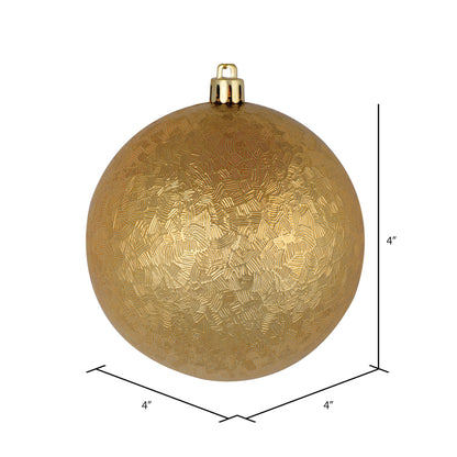 Vickerman 4" Copper Gold Brushed Ball Ornament 6 per Bag