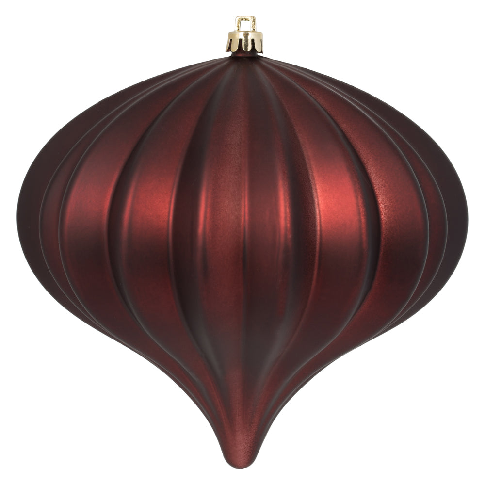 Vickerman 5.7" Burgundy Matte Onion Christmas Ornament UV treated Set of 3