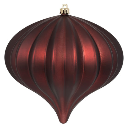 Vickerman 5.7" Burgundy Matte Onion Christmas Ornament UV treated Set of 3