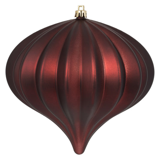 Vickerman 5.7" Burgundy Matte Onion Christmas Ornament UV treated Set of 3