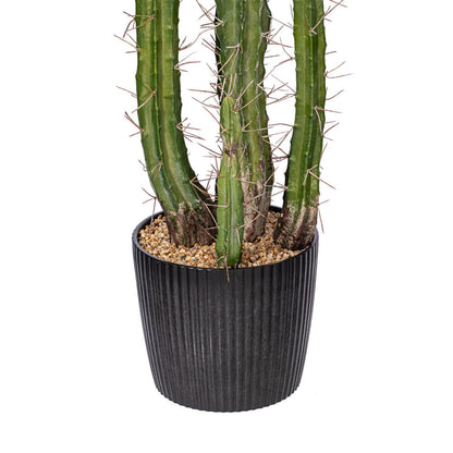 Vickerman 56.5" Artificial Green Cactus Black Plastic Planters Pot.