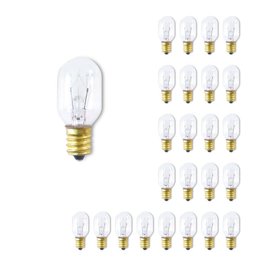 BULBRITE INCANDESCENT T7 CANDELABRA SCREW (E12) 15W DIMMABLE LIGHT BULB 2700K/WARM WHITE 25PK (706115)