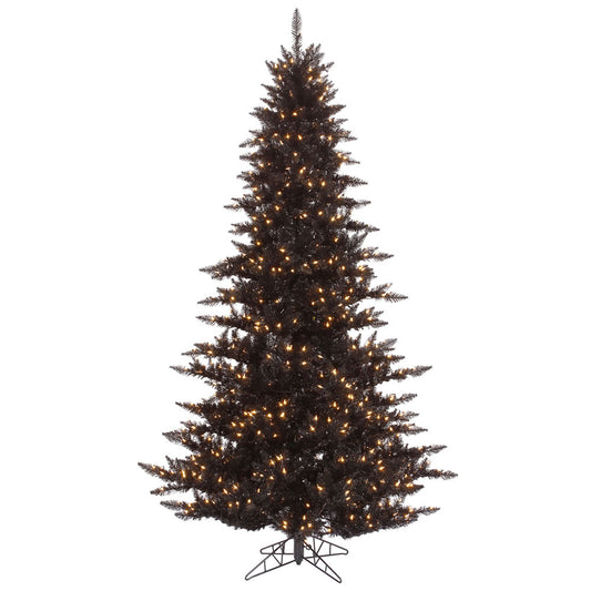 Vickerman 7.5' Black Fir Artificial Christmas Tree Warm White Dura-lit LED Lights