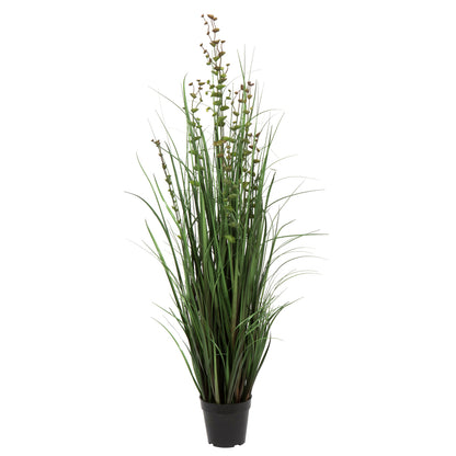 Vickerman 48" Artificial Potted Green Grass and Eucalyptus.