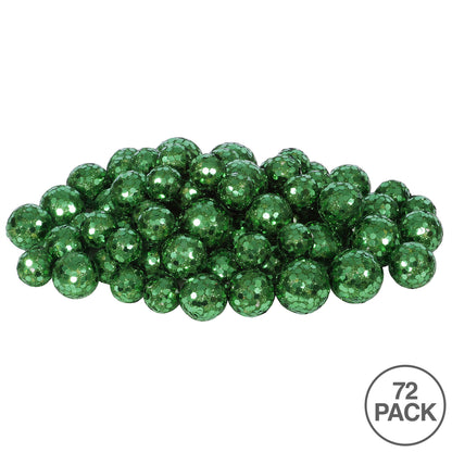Vickerman 20MM/25MM/30MM Emerald Glitter Polystyrene Ball Christmas Ornament 72 per Bag
