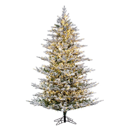 Vickerman 7.5' x 60" Flocked Kiana Artificial Christmas Tree 3mm LED Color Changing Lights