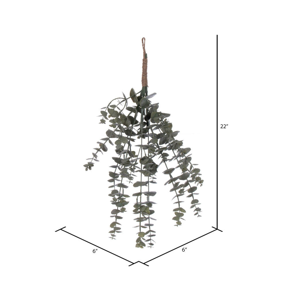 Vickerman 22" Artificial Green Gray Eucalyptus Bundle With Jute Hanger. 2 Bundles In A Bag.