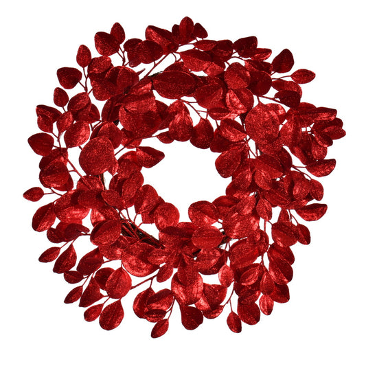 Vickerman 24" Red Artificial Dogwood Glitter Wreath.
