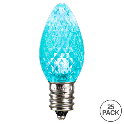 Vickerman C7 LED Teal Faceted Twinkle Bulb bag of 25