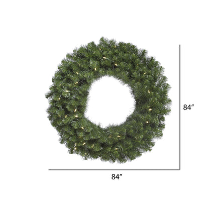 Vickerman 84" Douglas Fir Artificial Christmas Wreath Warm White LED Lights