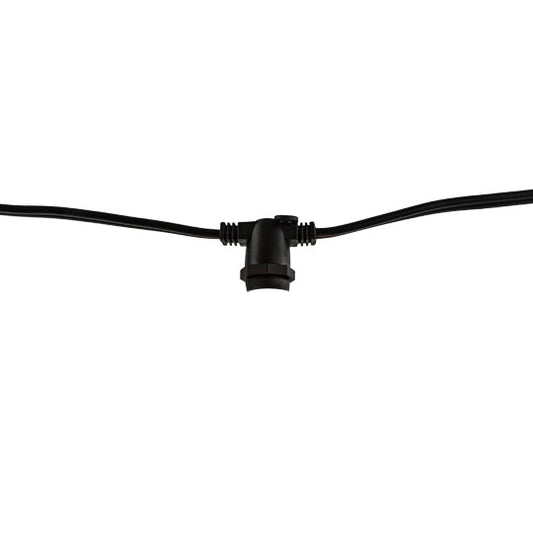 Bulbrite 812480 48' STRING LIGHT 15 SOCKETS 36" SPACING E26 BLACK - NO BULBS