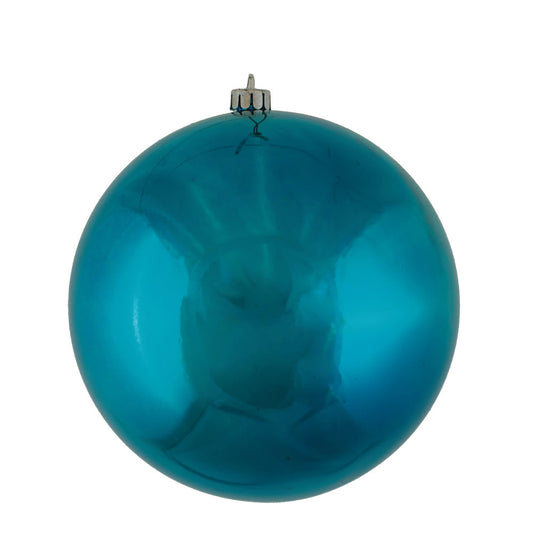 Vickerman 4.75" Sea Blue Shiny Ball Ornament 4 per Bag