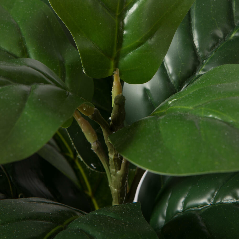 Vickerman 17" Green Artificial Fiddle Leaf Fig Plant in Pot.
