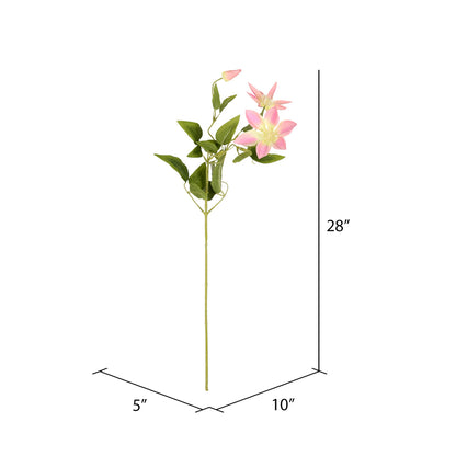 Vickerman 28" Artificial Pink Clematis Stem 6 per Bag