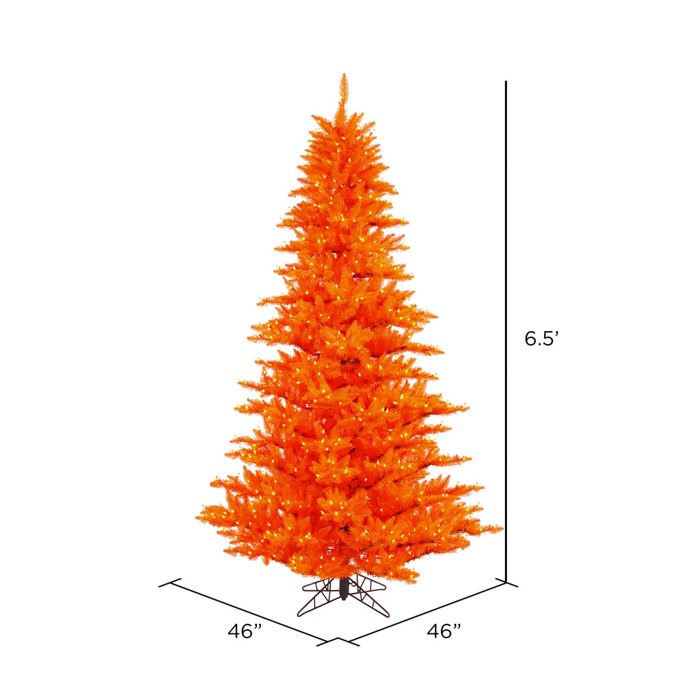 Vickerman 6.5' Orange Fir Artificial Christmas Tree Orange  Dura-lit LED Lights