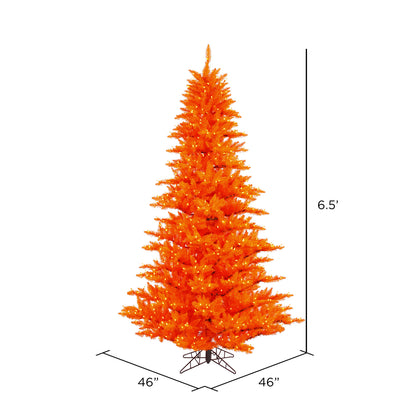 Vickerman 6.5' Orange Fir Artificial Christmas Tree Orange  Dura-lit LED Lights