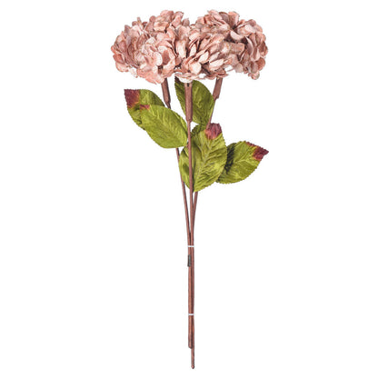 Vickerman 17" Artificial Rose Gold Hydrangea Christmas Spray 3 per bag
