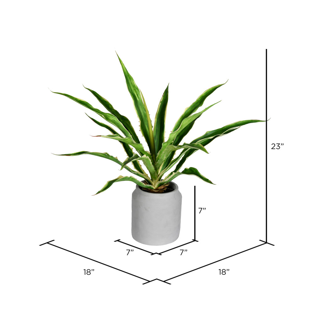 Vickerman 23" Artificial Potted Yucca Plant in Classic White Ceramic Pot.