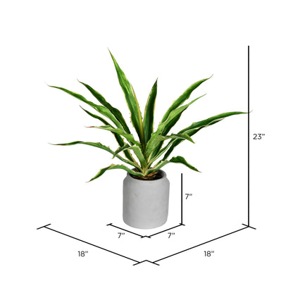 Vickerman 23" Artificial Potted Yucca Plant in Classic White Ceramic Pot.