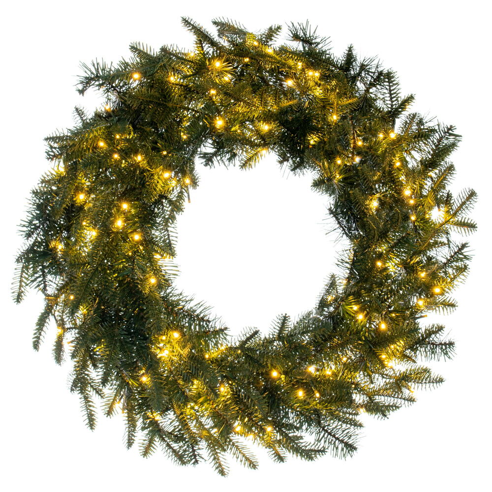 Vickerman 30" Georgian Fraser Fir Artificial Pre-Lit Wreath with 200 Warm White Low Voltage Lights