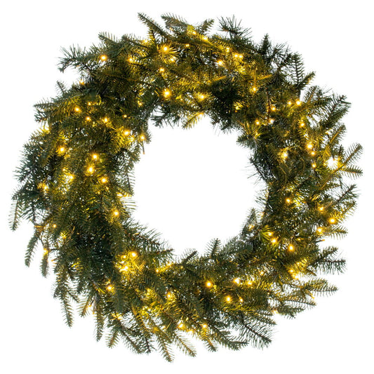 Vickerman 30" Georgian Fraser Fir Artificial Pre-Lit Wreath with 200 Warm White Low Voltage Lights