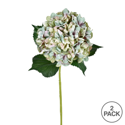 Vickerman 33'' Artificial Green Hydrangea Spray. Includes 2 sprays per pack.