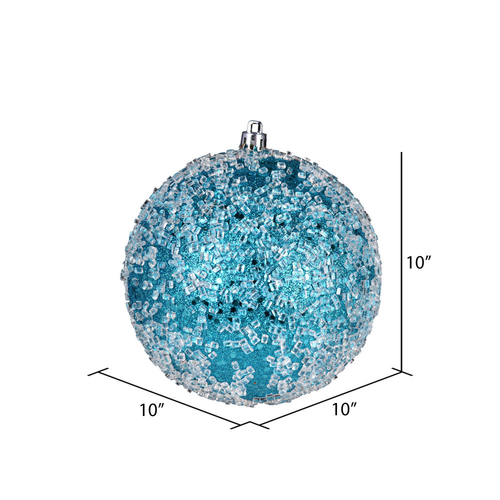 Vickerman 10" Turquoise Glitter Hail Ball Ornament