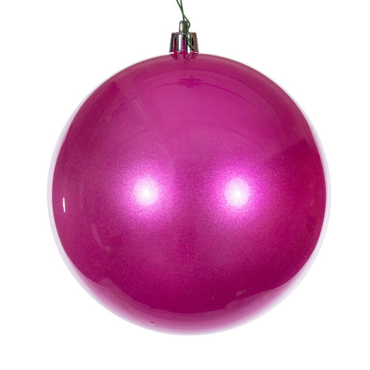 Vickerman 6" Hot Pink Pearl UV Drilled Ball Ornament 4 per bag.