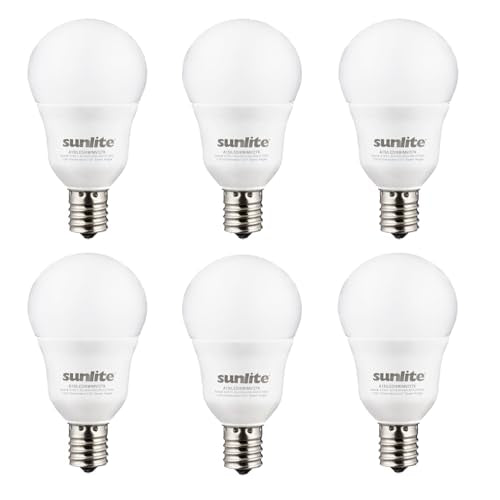 Sunlite 80335 A15 E17 LED Bulb, Intermediate Base Light Bulbs, 6 Watts (40W Equivalent), 480 Lumens, Dimmable, for Ceiling Fan and, Lighting Fixtures, Frosted Finish, ETL Listed, 6 Count, 2700K Soft White
