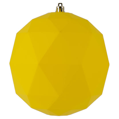 Vickerman 6" Yellow Matte Geometric Ball Ornament 4 per bag