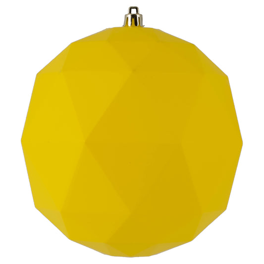 Vickerman 6" Yellow Matte Geometric Ball Ornament 4 per bag