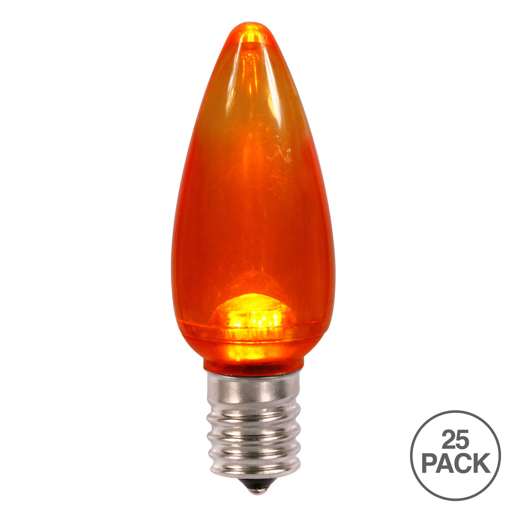 Vickerman C9 Twinkle Transparent Plastic LED Orange Dimmable Bulb E17 Nickel Base 25 per bag