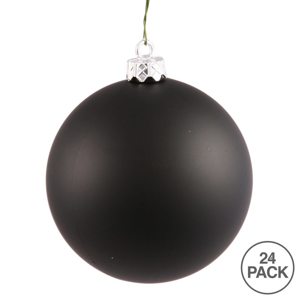 Vickerman 2.4" Black Matte Ball Ornament 24 per Bag